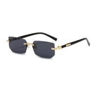 JZWCHQ Lunettes de soleil tendance punk sans monture pour homme et femme 2024, noir/gris, Taille unique