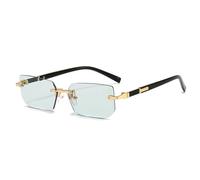 JZWCHQ Lunettes de soleil tendance punk sans monture pour homme et femme 2024, vert clair, Taille unique
