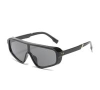 JZWCHQ Lunettes de soleil une pièce 2025 pour femme - Lunettes de soleil rétro noires - UV400, 1, Taille unique