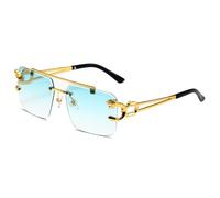 JZWCHQ Lunettes de soleil vintage sans monture pour homme, lunettes de soleil steampunk, lunettes de soleil rétro pour femmes, lunettes de mode punk, nuances rétro, Vert, Taille unique