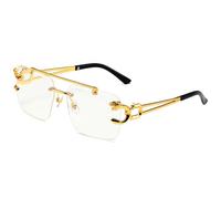 JZWCHQ Lunettes de soleil vintage sans monture pour homme, lunettes de soleil steampunk, lunettes de soleil rétro pour femmes, lunettes de mode punk, nuances rétro, blanc, Taille unique
