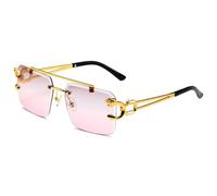 JZWCHQ Lunettes de soleil vintage sans monture pour homme, lunettes de soleil steampunk, lunettes de soleil rétro pour femmes, lunettes de mode punk, nuances rétro, Gris/rose, Taille unique