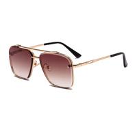 JZWCHQ Lunettes de soleil vintage tendance pour homme 2025 2024, Double thé, Taille unique