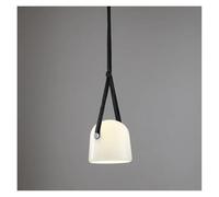 JZWCHQ Lustre à LED en Cuir Post-Moderne Art déco en Verre Nordique Nordic Pendant Light Lampe Suspendue intérieure pour Le Chevet de la Chambre (Verre Ambre)
