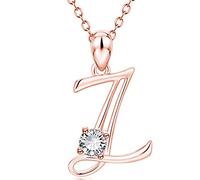 JZWCHQ Luxury Crystal Zircon Alphabet Pendant Collier Initial Lettre Colliers de chaîne de rose pour femmes Bijoux pour hommes