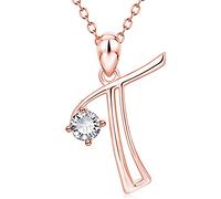 JZWCHQ Luxury Crystal Zircon Alphabet Pendant Collier Initial Lettre Colliers de chaîne de rose pour femmes Bijoux pour hommes