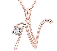 JZWCHQ Luxury Crystal Zircon Alphabet Pendant Collier Initial Lettre Colliers de chaîne de rose pour femmes Bijoux pour hommes