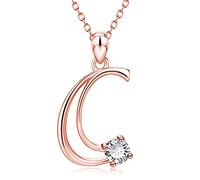 JZWCHQ Luxury Crystal Zircon Alphabet Pendant Collier Initial Lettre Colliers de chaîne de rose pour femmes Bijoux pour hommes