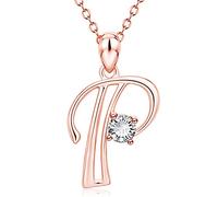 JZWCHQ Luxury Crystal Zircon Alphabet Pendant Collier Initial Lettre Colliers de chaîne de rose pour femmes Bijoux pour hommes