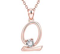 JZWCHQ Luxury Crystal Zircon Alphabet Pendant Collier Initial Lettre Colliers de chaîne de rose pour femmes Bijoux pour hommes