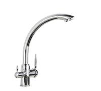 JZWCHQ Mélangeur de cuisine purifiée mélangeur froid à double poignée rotation mélangeur de lavabo à boire Tap de terrasse monté (chrome)