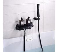 JZWCHQ Mélangeurs de douche avec kit de douche cascade à fixation murale, pommeau de douche en laiton à levier unique et ensemble de tuyau, robinets de salle de bain, mitigeur de douche - chromé