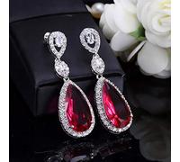 JZWCHQ Micro Pave Water Drop Crystal Long Boucles d'oreilles pour les femmes avec des pierres de zircon s'installant