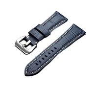 JZWCHQ Nouveau 20 ， 22 ， 24 ， 26 mm en Cuir Authentique Bracelet de Montre de Bougie de Montre de Montre de Montre Bracelet avec Boucle en métal Solide (Patch Blanc à Cinq Points Star4,24 mm)