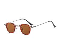JZWCHQ Nouveau 2025 Kleine quadratische Sonnenbrille zum Fahren, Sonnenbrille für Damen und Herren, Metallrahmen, UV400-Schutz, T-shirt C4, Taille unique