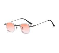 JZWCHQ Nouveau 2025 Kleine quadratische Sonnenbrille zum Fahren, Sonnenbrille für Damen und Herren, Metallrahmen, UV400-Schutz, C11 Transparentes Rose, Taille unique