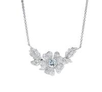JZWCHQ Pave Flower Diamond Pendant Party Pendants Pendentid Collier Chain pour femmes Bijoux de mariée