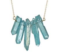 JZWCHQ Pendentif élégant ! Collier en cristal artificiel à la mode pour femme, bijoux de fête, couleur : violet (couleur : bleu)