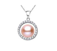 JZWCHQ Pendre 100% naturel en eau douce pour les femmes 925 Collier de zircon bien bijoux fabriqué en Chine