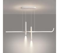 JZWCHQ Pendre en métal torsadé, Lustre linéaire avec Tube Long, Lampe Suspendue à LED Moderne, Lampes de Suspension géométrique Blanches, lumières d'éclairage décoratives du Restaurant (éclairage