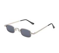 JZWCHQ Petites lunettes de soleil rectangulaires pour homme et femme - Monture en métal - Lunettes de soleil vintage punk - UV400, gris argenté, Taille unique