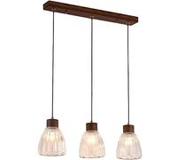 JZWCHQ Plafonniers, Chaner de Restaurant avec Trois têtes LED E27 Plafond Suspendu Lampe pendente en Laiton Noir Suspendu Haut de Gamme Haut de Gamme de Chevet de tête Simple tête de Lampe en Verre