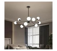 JZWCHQ Post-Modern Minimaliste LUMBRE LURXE Nordique Restauration Norme Magic Bean Chandelier Molecular Atmosphère Home Cuivre Lampes (Gold 12 Heads)