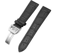 JZWCHQ Pour IWC Bertofino Pilot Mark 20mm 22 mm Band Alligator Alligateur en cuir authentique Silicone en caoutchouc Solet Watch