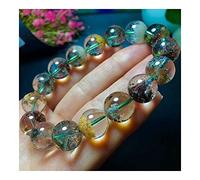 JZWCHQ pour la méditation Bracelet Crystal Natural Phantom Ghost Beads 12 mm Chakra Reiki Balancing (Couleur: Multicolores)