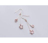 JZWCHQ Pour les femmes, S925 Boucles d'oreilles Femelle Fashion coréenne mignonne à cinq points Diamond Soft Rose