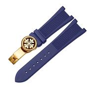 JZWCHQ Pour PP Patek Philippe Silicone Watch Belt 5711 5712G Nautilus Watch Strap Interface spéciale 25 mm * 13 mm WatchBand