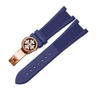JZWCHQ Pour PP Patek Philippe Silicone Watch Belt 5711 5712G Nautilus Watch Strap Interface spéciale 25 mm * 13 mm WatchBand