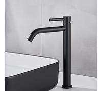JZWCHQ Quyanre noir chrome grand bassin robinet slim salle de bain lavage de salle de bain mélangeur à eau papeur de bassin à eau froide chaude robinet de salle de bain (couleur: d, taille: comme