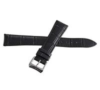 JZWCHQ Raymondweil 19 mm Bandon de montre en cuir noir avec boucle en acier inoxydable en argent v2.18