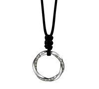 JZWCHQ Retro 925 Collier de pendentif à bande mobius sterling mobius avec chiffres romains pour hommes femme noire cordon