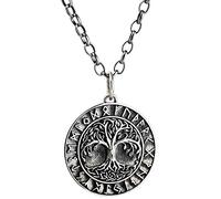 JZWCHQ Retro 925 Sterling Silver Yggdrasil Word Tree of Life Pendant Collier avec viking runes pour hommes Femmes de 60 cm Chaîne