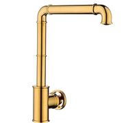 JZWCHQ Robinet de cuisine en or, robinet industriel industriel industriel à une seule poignée à trou unique à 3 360 ° pivotante bouchette à eau chaude et à eau à robinet de cuisine montée