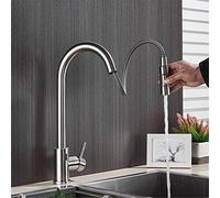 JZWCHQ Robinet de Cuisine Intelligente, robinets de capteur de Traction Noire Mat, Swivel Grue à Deux Bouts d'eau de Sortie, Nickel Sens (Sense en Or brossé)