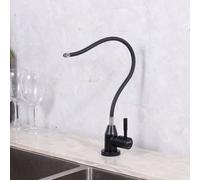 JZWCHQ Robinet de cuisine pliant flexible noir avec filtre à eau potable pure filtre à arc à arc à arc pour évier de cuisine