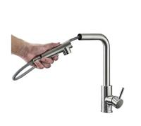 JZWCHQ Robinet de lavabo de Cuisine Mate-Out 2 Spray Fonctionnel Spray Spray en Acier Inoxydable Mont de Cuisine Robinet de mélangeur Chaud et Froid (Noir Mat)