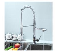 JZWCHQ Robinet de putain d'évier de cuisine à la source chromée chromée et à froid robinet de mélange avec un support à deux becs (C)