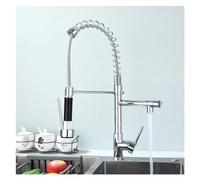 JZWCHQ Robinet de putain d'évier de cuisine à la source chromée chromée et à froid robinet de mélange avec un support à deux becs (C)