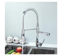 JZWCHQ Robinet de putain d'évier de cuisine à la source chromée chromée et à froid robinet de mélange avec un support à deux becs (C)