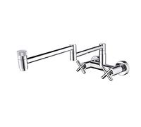 JZWCHQ Robinet de remplissage en pot à montage en laiton robinet de cuisine pliant pliant extensible double joint de cuisine robinet de cuisine double et à eau froide mélangeur de cuisine à eau,