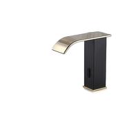 JZWCHQ Robinet de salle de bain noir de luxe Matte Black Room Tap à pont chaud et à pain mélangeur d'évier (couleur: or noir court)