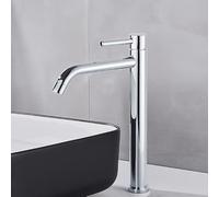 JZWCHQ Robinet d'évier haut noir chromé pour salle de bain, robinet mélangeur d'eau chaude et froide, robinet grue robinet de salle de bain