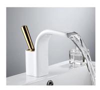 JZWCHQ Robinet pour lavabo de salle de bain robinets mélangeur à eau froide chaude pont pont monté de bain à trou de salle de bain chromée fini, installation facile
