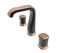 JZWCHQ Robinets de bassin noir mélangeur de bassin de bain robinet navire de salle de bain lavabo à eau mélangeur à eau appuyer sur le mélangeur d'eau chaude et à eau froide en or rose (or rose)