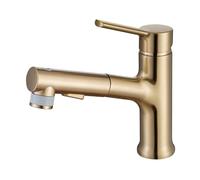 JZWCHQ Robinets de bassin noir mélangeur de bassin de bain robinet navire de salle de bain lavabo à eau mélangeur à eau appuyer sur le mélangeur d'eau chaude et à eau froide en or rose (or rose)