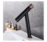 JZWCHQ Robinets de bassin noir mélangeur de bassin de bain robinet navire de salle de bain lavabo à eau mélangeur à eau appuyer sur le mélangeur d'eau chaude et à eau froide en or rose (or rose)